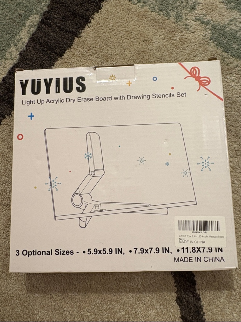 Light Up Acrylic Dry Erase Board w/Stencils